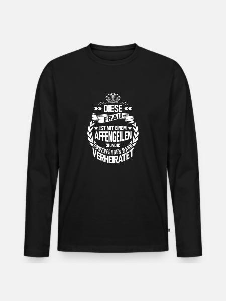Verheiratetbbbb - Männer Premium Bio Langarmshirt - Schwarz