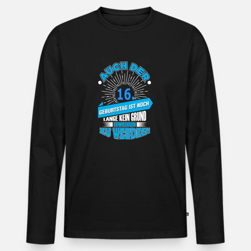 16. - Männer Premium Bio Langarmshirt - Schwarz