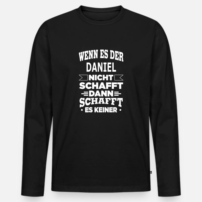 DANIEL - Männer Premium Bio Langarmshirt - Schwarz