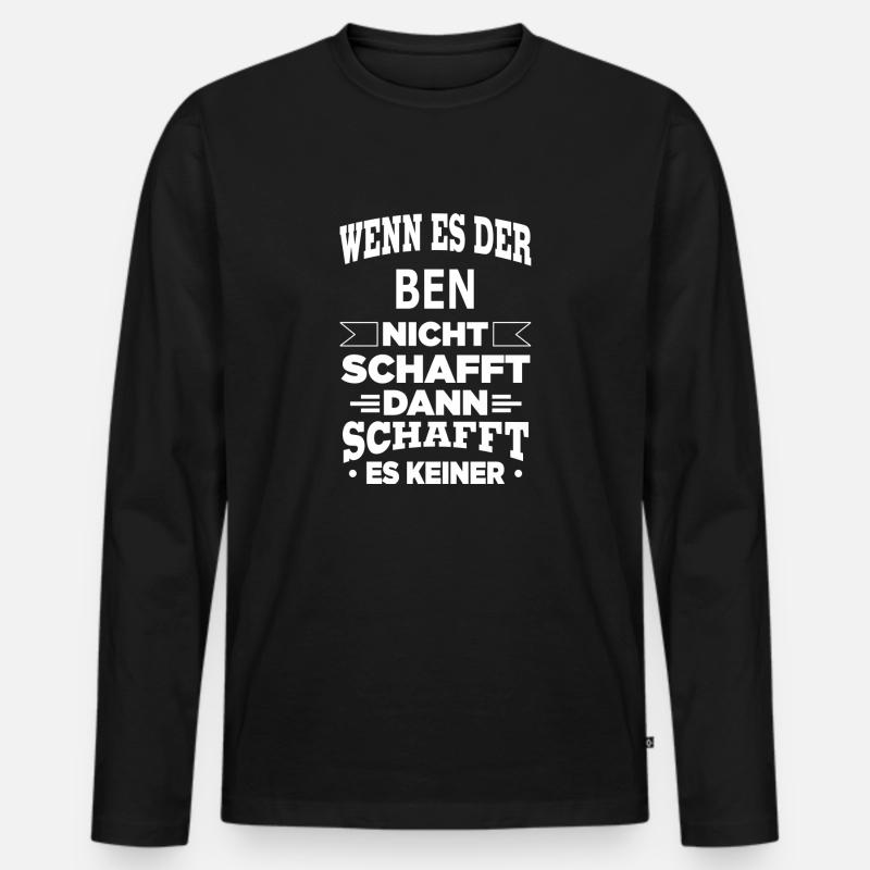 BEN - Männer Premium Bio Langarmshirt - Schwarz