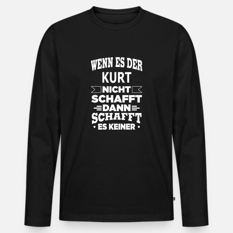 KURT - Männer Premium Bio Langarmshirt - Schwarz