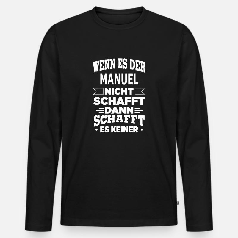 MANUEL - Männer Premium Bio Langarmshirt - Schwarz