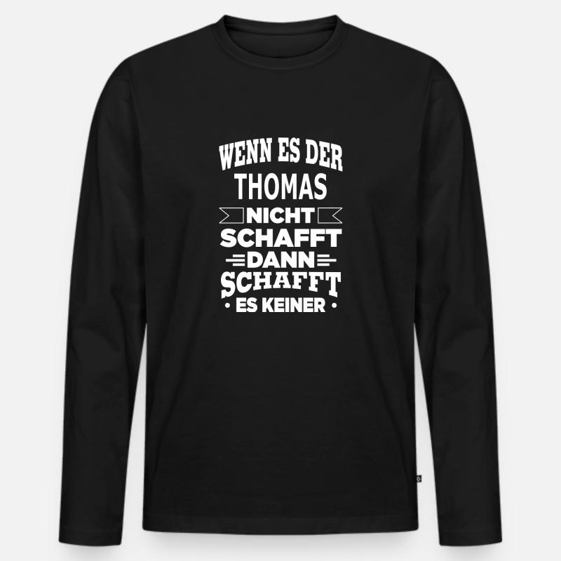 THOMAS - Männer Premium Bio Langarmshirt - Schwarz