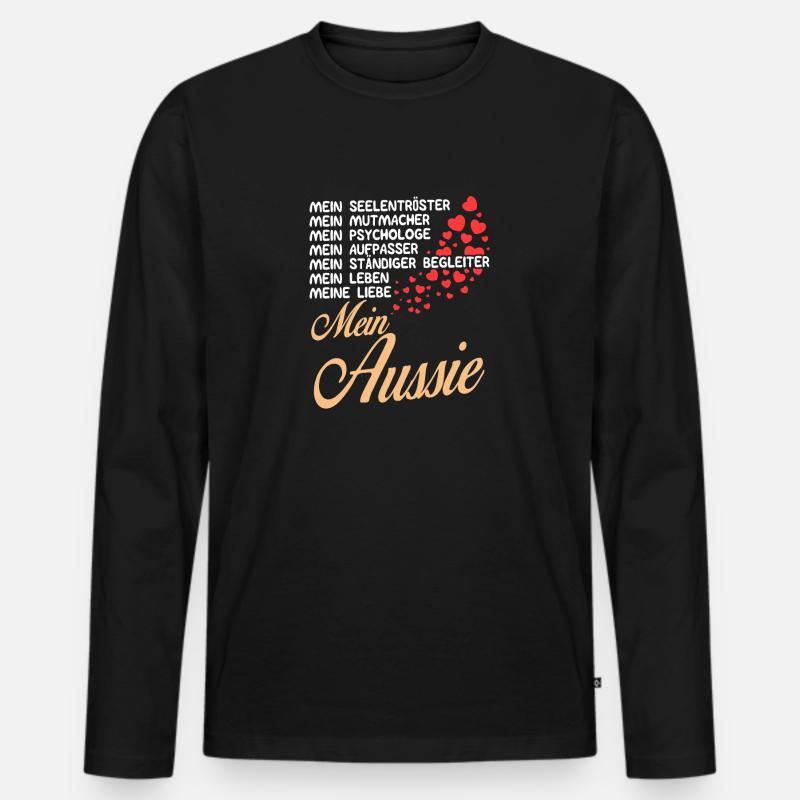 Aussie - Mein - Männer Premium Bio Langarmshirt - Schwarz