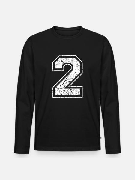 2 two zwei white weiss (de) - Männer Premium Bio Langarmshirt - Schwarz