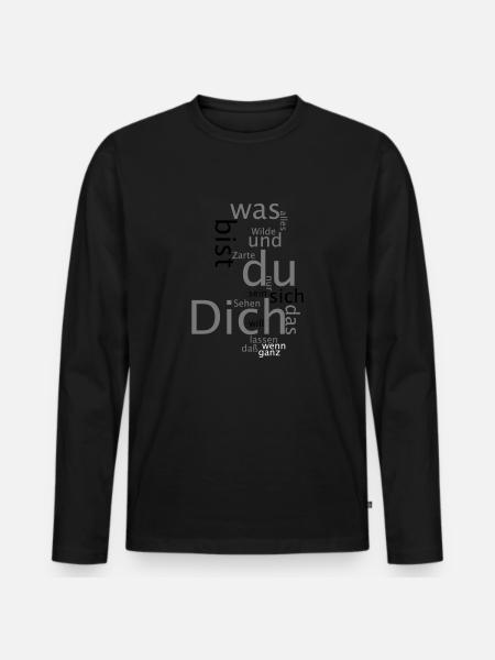 Dich Gedicht - Männer Premium Bio Langarmshirt - Schwarz