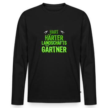 Garten Gärtner Hart Härter Landschaftsgärtner - Männer Premium Bio Langarmshirt - Schwarz - Vorne - Nico (187cm)