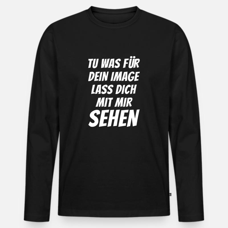 TU WAS FÜR DEIN IMAGE - Männer Premium Bio Langarmshirt - Schwarz