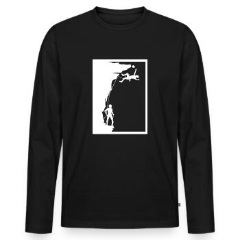 climbing - Männer Premium Bio Langarmshirt - Schwarz - Vorne - Nico (187cm)