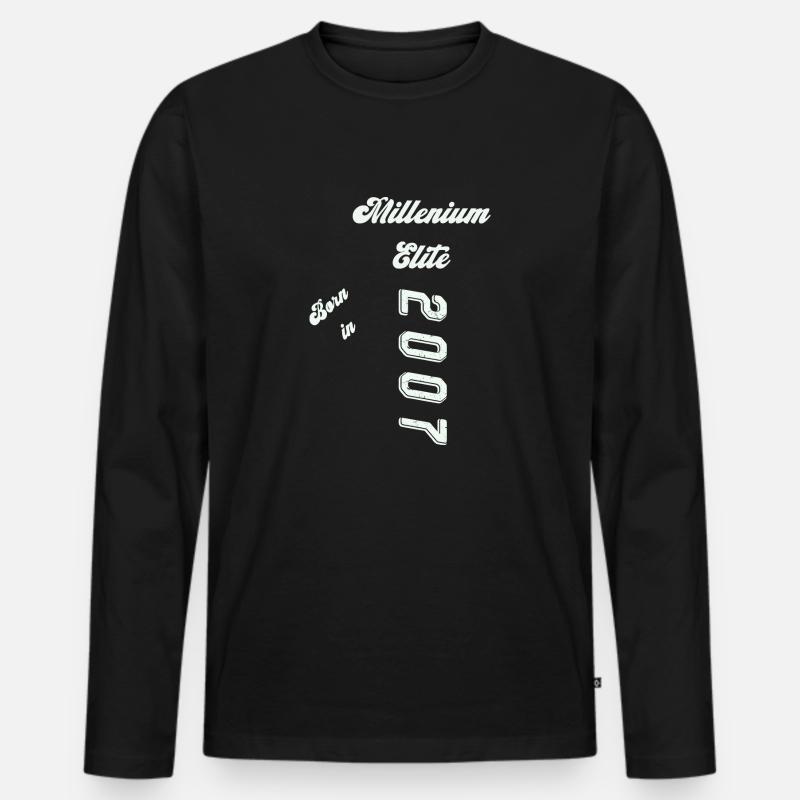 2007 - Männer Premium Bio Langarmshirt - Schwarz