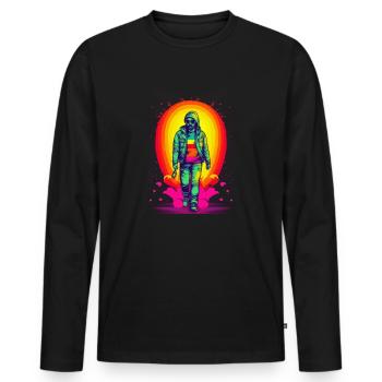 Bride Men - Men's Premium Organic Long Sleeve Shirt - black - Front - Nico (187cm)