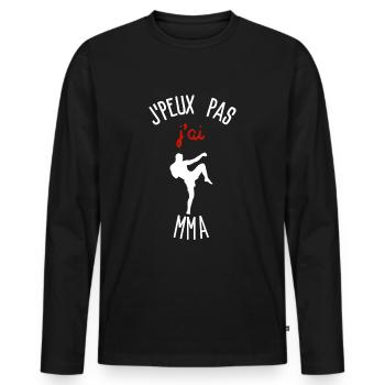 Ich kann nicht, ich habe MMA - Männer Premium Bio Langarmshirt - Schwarz - Vorne - Nico (187cm)