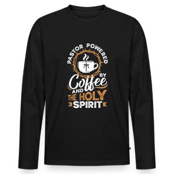 Pastor Appreciation Clergy Preacher Christian - Men's Premium Organic Long Sleeve Shirt - black - Front - Nico (187cm)