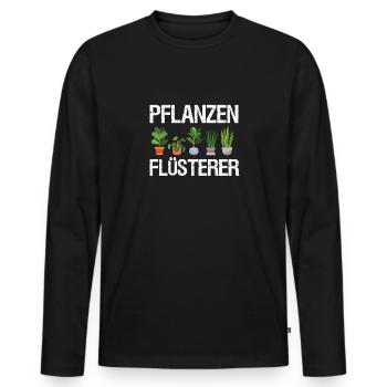 Planzenflüsterer Garten Gärtner Outfit - Männer Premium Bio Langarmshirt - Schwarz - Vorne - Nico (187cm)