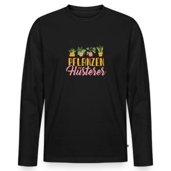 Pflanzenflüsterer Garten Gärtnerin Outfit - Männer Premium Bio Langarmshirt - Schwarz - Vorne - Nico (187cm)