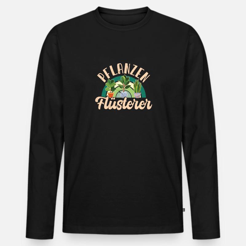 Planzenflüsterer Garten Gärtner Outfit - Männer Premium Bio Langarmshirt - Schwarz