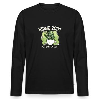 Keine Zeit Der Garten Ruft Gärtner Outfit - Männer Premium Bio Langarmshirt - Schwarz - Vorne - Nico (187cm)