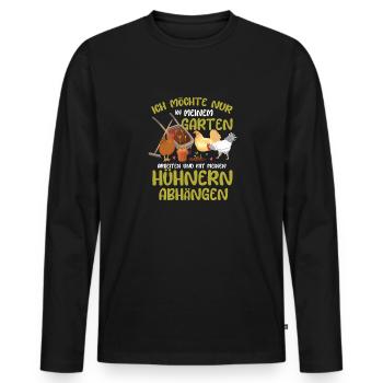 Garten Hobbygärtner Gärtner Gärtnerin Gartenarbeit - Männer Premium Bio Langarmshirt - Schwarz - Vorne - Nico (187cm)