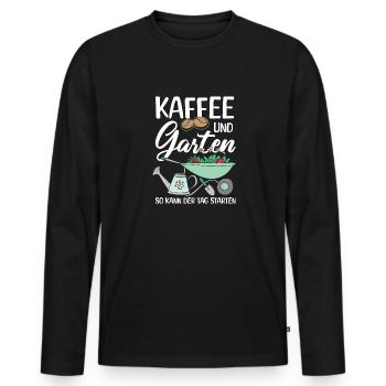 Garten Hobbygärtner Gärtner Gärtnerin Gartenarbeit - Männer Premium Bio Langarmshirt - Schwarz - Vorne - Nico (187cm)