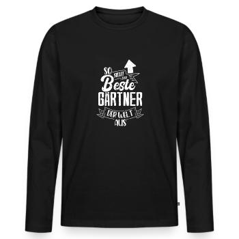 So sieht der beste Gärtner der Welt aus - Männer Premium Bio Langarmshirt - Schwarz - Vorne - Nico (187cm)