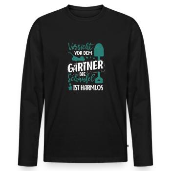 Retro Gärtner Garten Gärtner Hobbygärtner - Männer Premium Bio Langarmshirt - Schwarz - Vorne - Nico (187cm)
