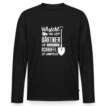 Retro Gärtner Garten Gärtner Hobbygärtner - Männer Premium Bio Langarmshirt - Schwarz - Vorne - Nico (187cm)