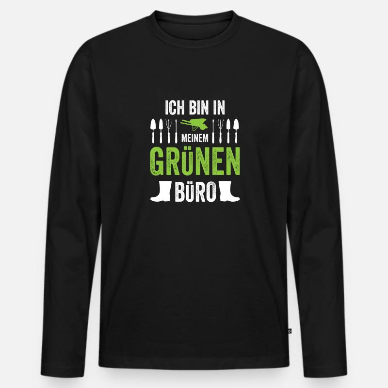 Retro Gärtner Garten Gärtner Hobbygärtner - Männer Premium Bio Langarmshirt - Schwarz