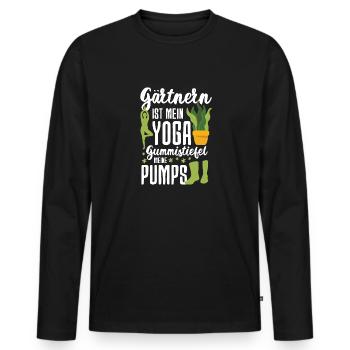 Garten Hobbygärtner Gärtner Gärtnerin Gartenarbeit - Männer Premium Bio Langarmshirt - Schwarz - Vorne - Nico (187cm)