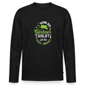 Garten Hobbygärtner Gärtner Gärtnerin Gartenarbeit - Männer Premium Bio Langarmshirt - Schwarz - Vorne - Nico (187cm)