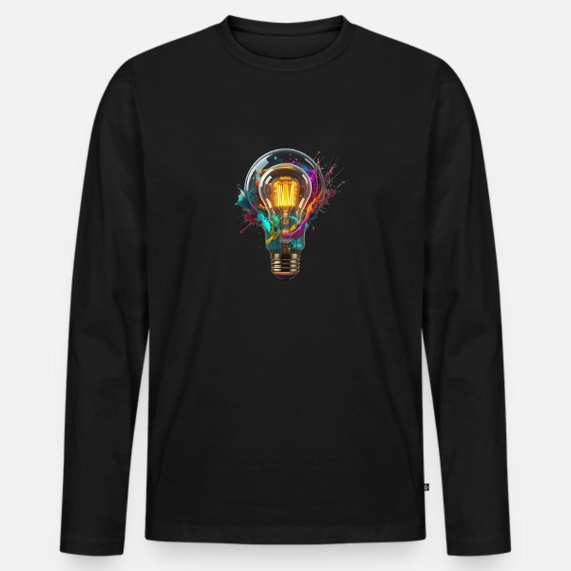 Idee - Männer Premium Bio Langarmshirt - Schwarz