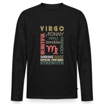 Horoscope Element Planet - Men's Premium Organic Long Sleeve Shirt - black - Front - Nico (187cm)