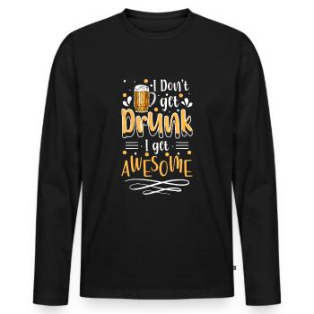 Feiern Saufen Bier - Männer Premium Bio Langarmshirt - Schwarz - Vorne - Nico (187cm)