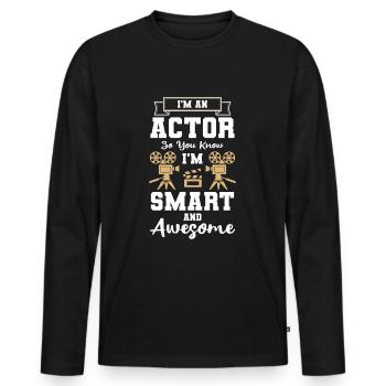 Theater Probe Sänger Oper - Männer Premium Bio Langarmshirt - Schwarz - Vorne - Nico (187cm)