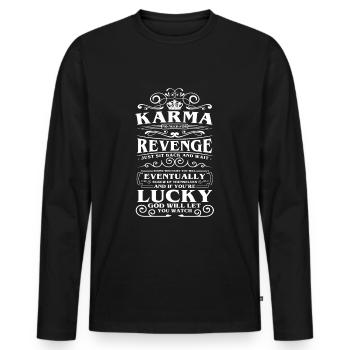 Motivation du destin - T-shirt manches longues Premium bio Homme - noir - Devant - Nico (187cm)