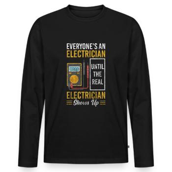Electrics Electronics Electrical - Men's Premium Organic Long Sleeve Shirt - black - Front - Nico (187cm)