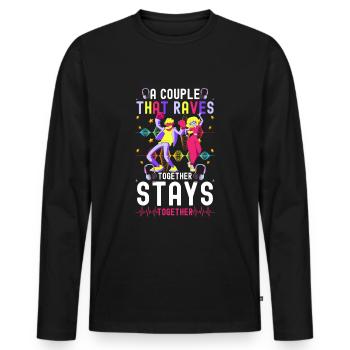 Rave House Musik Energie - Männer Premium Bio Langarmshirt - Schwarz - Vorne - Nico (187cm)
