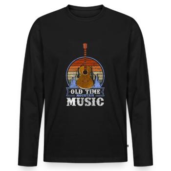 Folk music, brass music, pop music, celebrations - Men's Premium Organic Long Sleeve Shirt - black - Front - Nico (187cm)