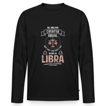 Constellation de l’horoscope Septembre Superstition - T-shirt manches longues Premium bio Homme - noir - Devant - Nico (187cm)