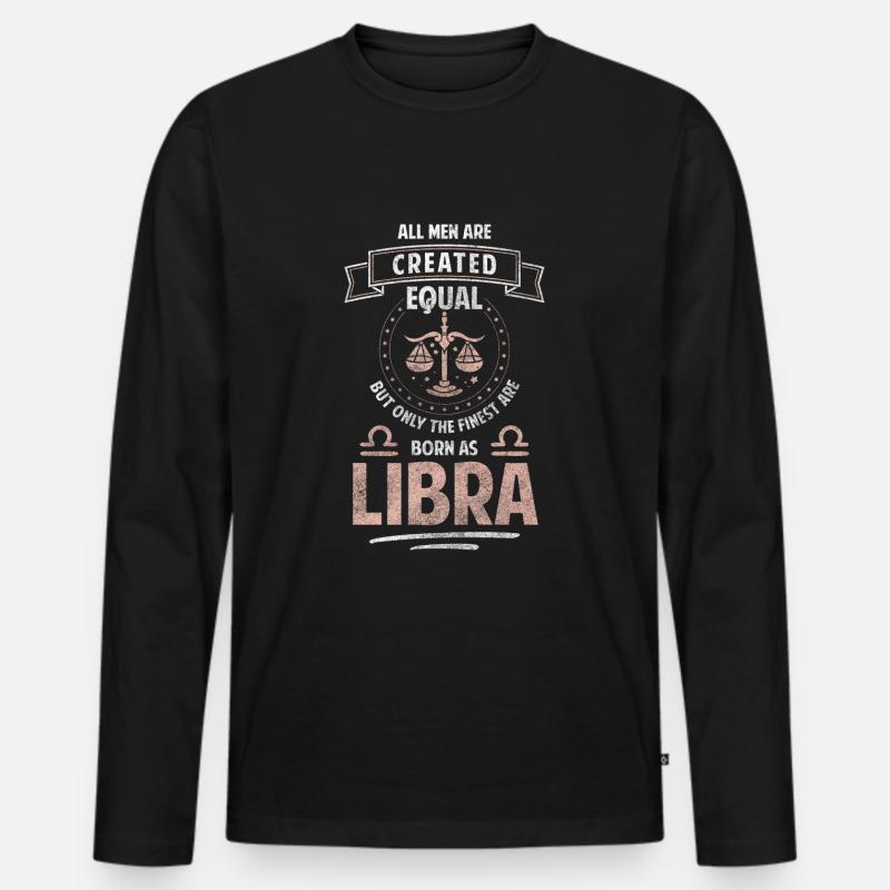 Horoskop Sternbild September Aberglauben - Männer Premium Bio Langarmshirt - Schwarz