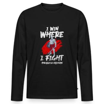 Schwertkampf Duell Kendo Akido - Männer Premium Bio Langarmshirt - Schwarz - Vorne - Nico (187cm)
