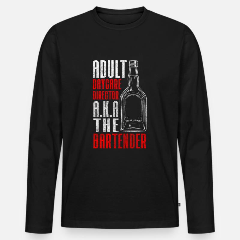 Barkeeper Club - Männer Premium Bio Langarmshirt - Schwarz