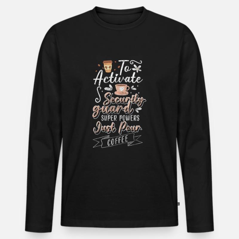 Security Pförtner Arbeit Fachkraft - Männer Premium Bio Langarmshirt - Schwarz