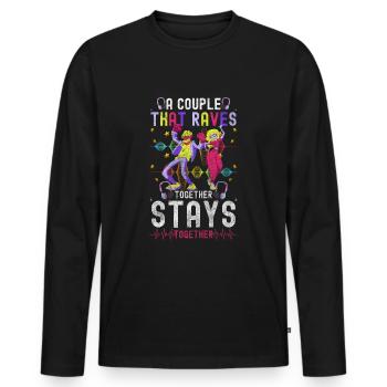 House Festival Party DJ - Men's Premium Organic Long Sleeve Shirt - black - Front - Nico (187cm)