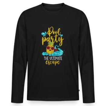 Pool Diving Recreation Water - Men's Premium Organic Long Sleeve Shirt - black - Front - Nico (187cm)