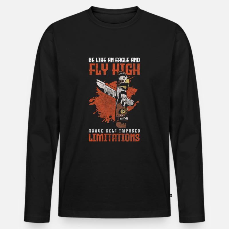 Ureinwohner Schamane Aztekisch - Männer Premium Bio Langarmshirt - Schwarz