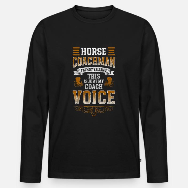 Pferdekutsche Pferd Gast Kutschieren - Männer Premium Bio Langarmshirt - Schwarz