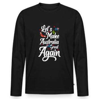 Métropole de l’État du pavillon - T-shirt manches longues Premium bio Homme - noir - Devant - Nico (187cm)