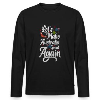 Outback Urlaub Urlaubsreif - Männer Premium Bio Langarmshirt - Schwarz - Vorne - Nico (187cm)