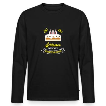 Schlosser Geburtstag Metallbauer Geb Birthday - Männer Premium Bio Langarmshirt - Schwarz - Vorne - Nico (187cm)