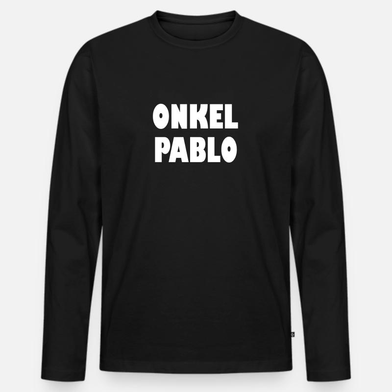Onkel Pablo - Männer Premium Bio Langarmshirt - Schwarz